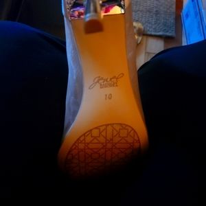 Women's Badgley Mischka Jeweled Peep Toe Booties sz 10